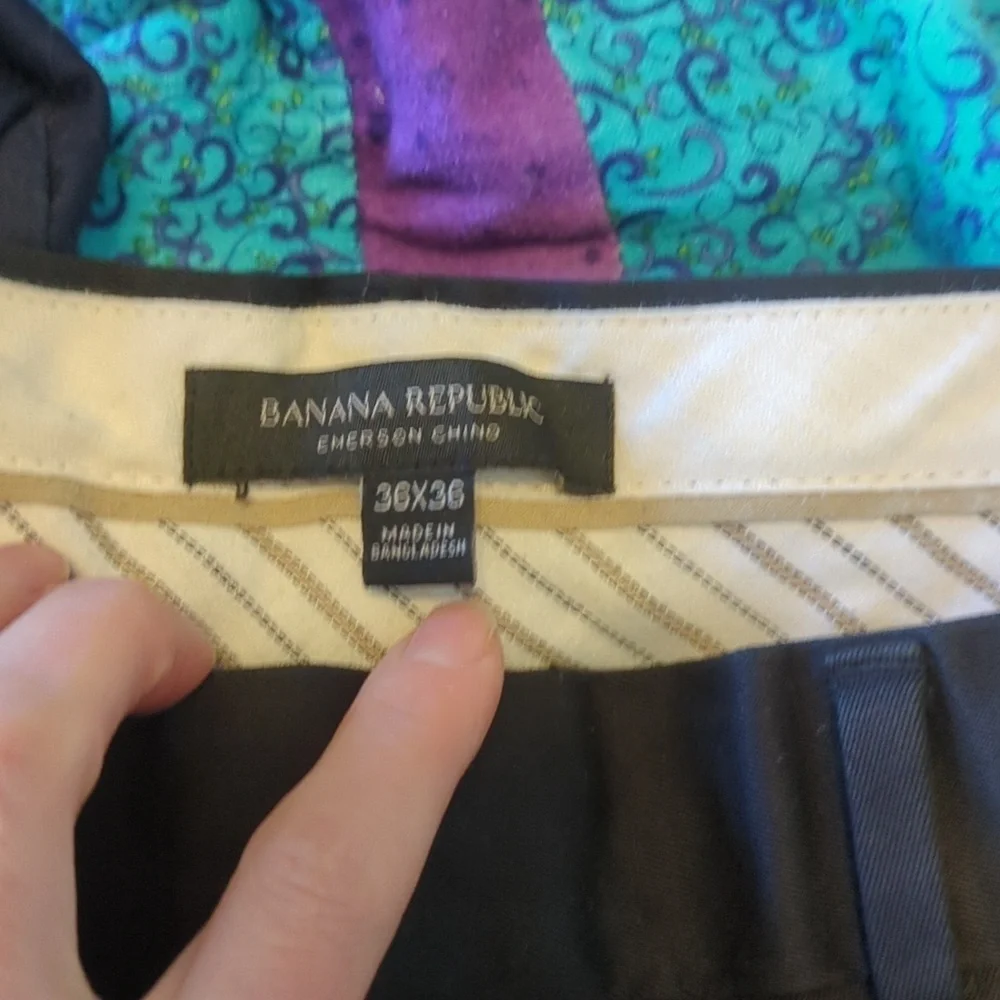 Banana Republic Black Emerson Chino 36 Inch Inseam